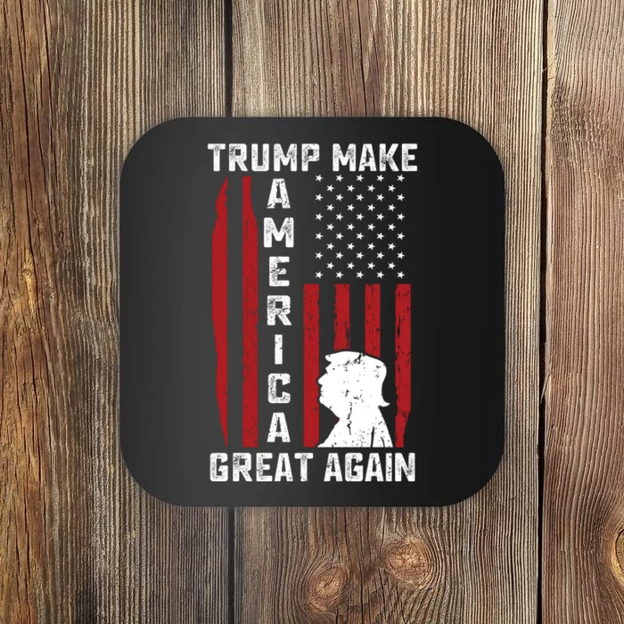 Trump Make America Great Again Distress Flag Coaster