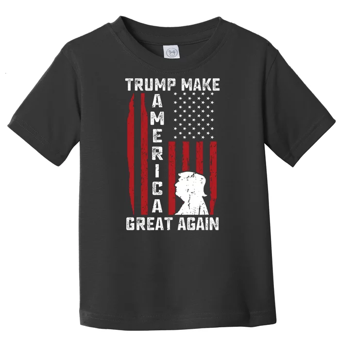 Trump Make America Great Again Distress Flag Toddler T-Shirt