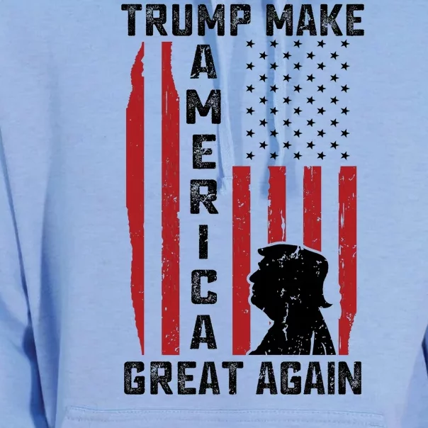 Trump Make America Great Again Distress Flag Unisex Surf Hoodie