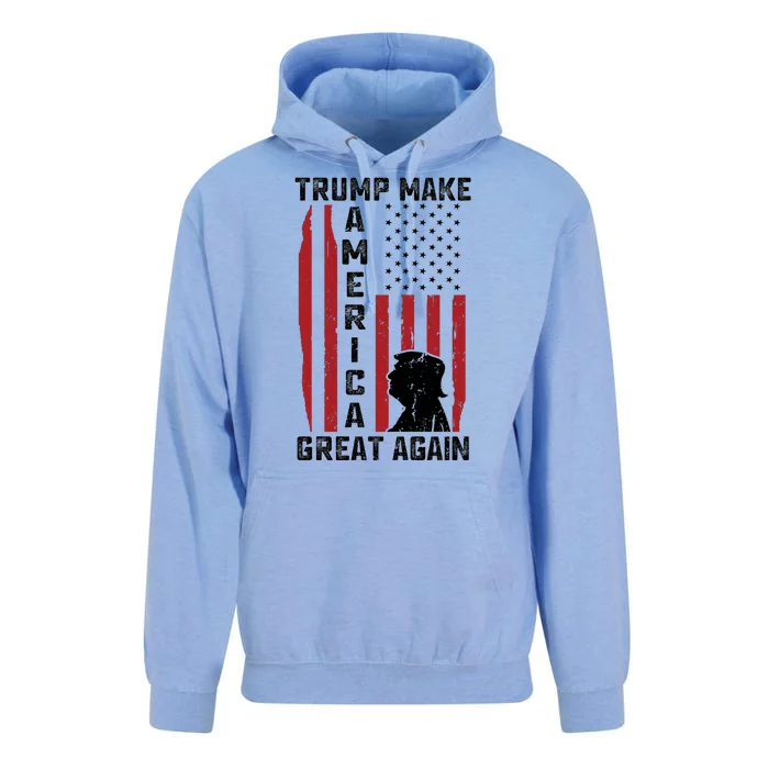 Trump Make America Great Again Distress Flag Unisex Surf Hoodie