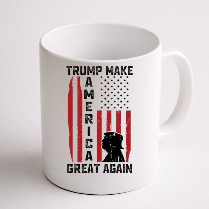 Trump Make America Great Again Distress Flag Front & Back Coffee Mug