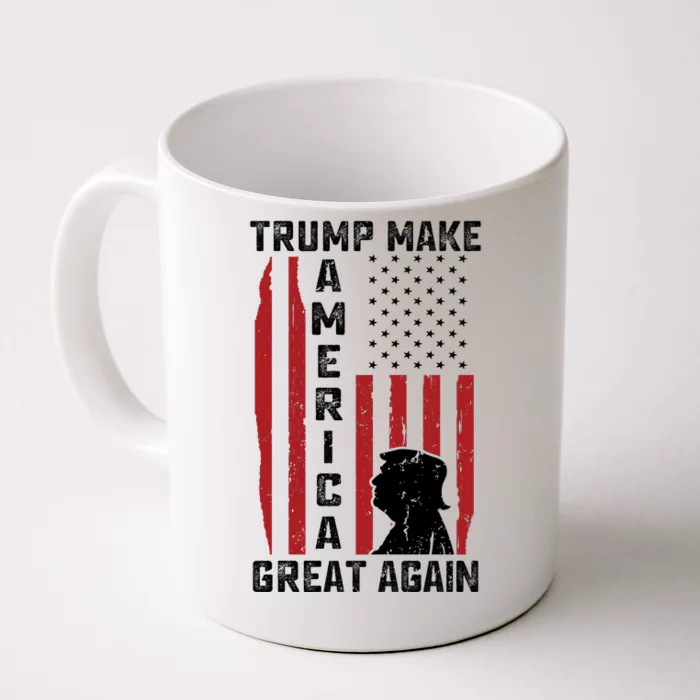 Trump Make America Great Again Distress Flag Front & Back Coffee Mug