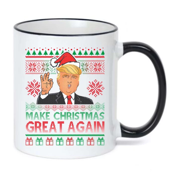 Trump Make Christmas Great Again Ugly Black Color Changing Mug