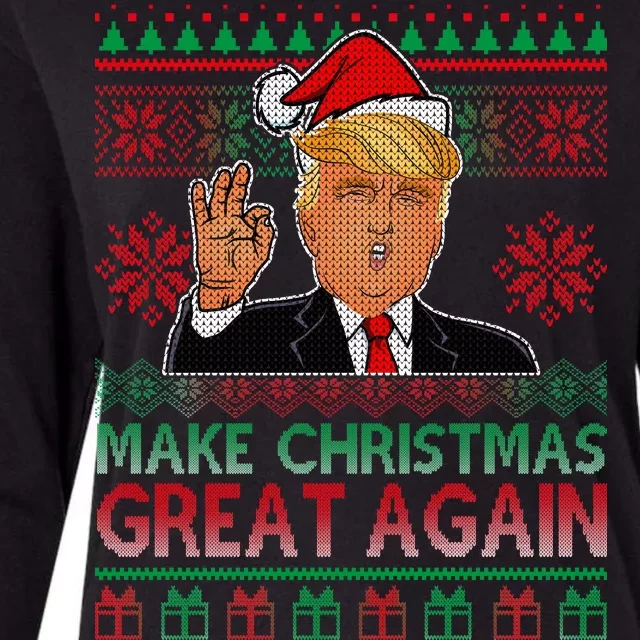 Trump Make Christmas Great Again Ugly Womens Cotton Relaxed Long Sleeve T-Shirt