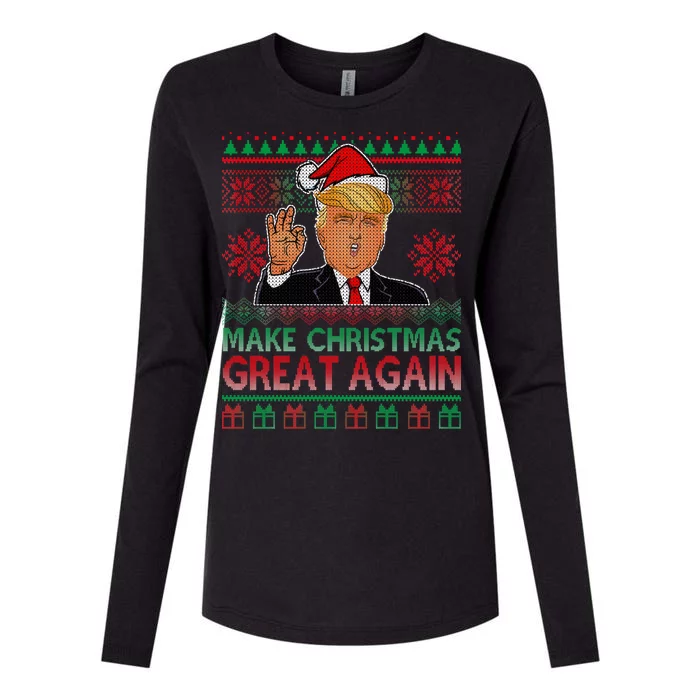 Trump Make Christmas Great Again Ugly Womens Cotton Relaxed Long Sleeve T-Shirt