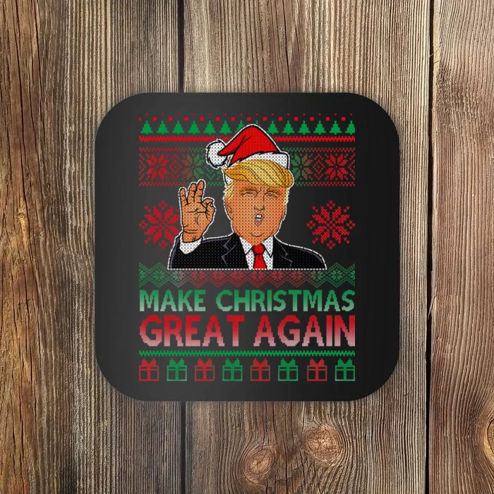 Trump Make Christmas Great Again Ugly Coaster