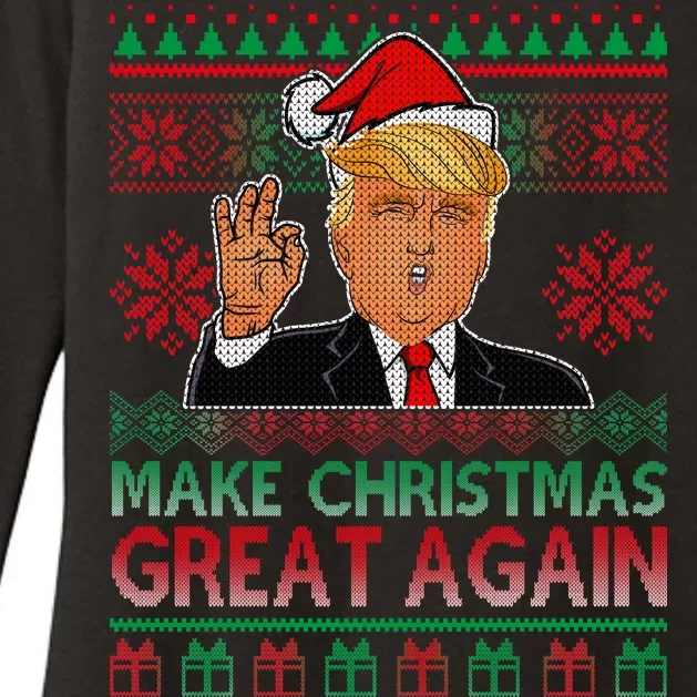 Trump Make Christmas Great Again Ugly Womens CVC Long Sleeve Shirt