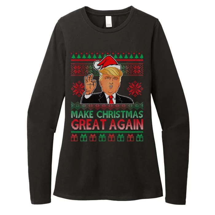 Trump Make Christmas Great Again Ugly Womens CVC Long Sleeve Shirt