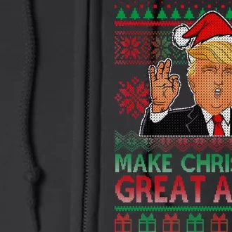 Trump Make Christmas Great Again Ugly Full Zip Hoodie