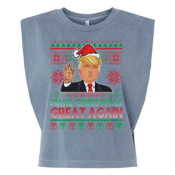 Trump Make Christmas Great Again Ugly Garment-Dyed Women's Muscle Tee