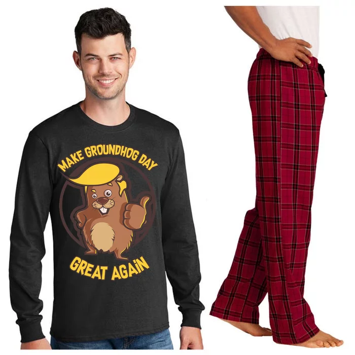 Trump Make Groundhog Day Great Again Long Sleeve Pajama Set