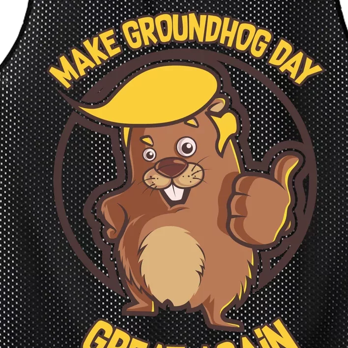 Trump Make Groundhog Day Great Again Mesh Reversible Basketball Jersey Tank