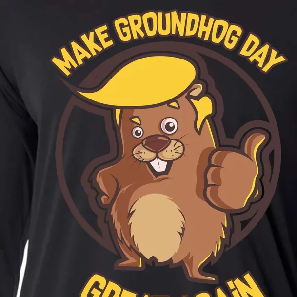 Trump Make Groundhog Day Great Again Cooling Performance Long Sleeve Crew