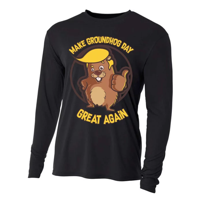 Trump Make Groundhog Day Great Again Cooling Performance Long Sleeve Crew