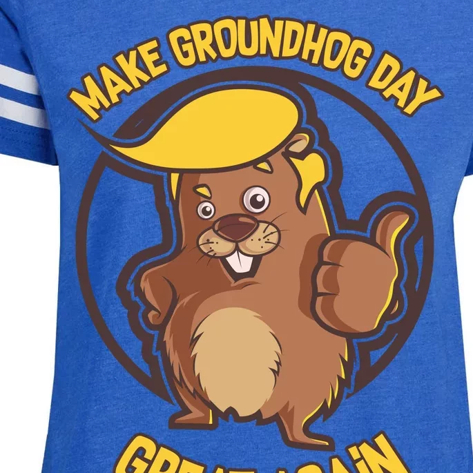 Trump Make Groundhog Day Great Again Enza Ladies Jersey Football T-Shirt