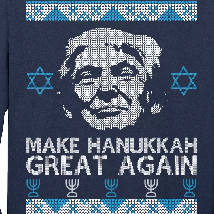 Trump Make Hanukkah Great Again Ugly Long Sleeve Shirt