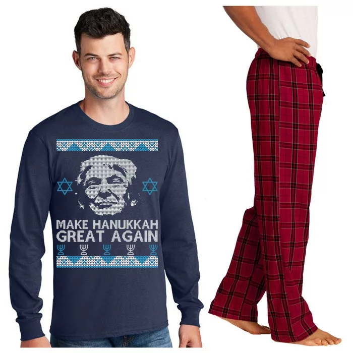 Trump Make Hanukkah Great Again Ugly Long Sleeve Pajama Set