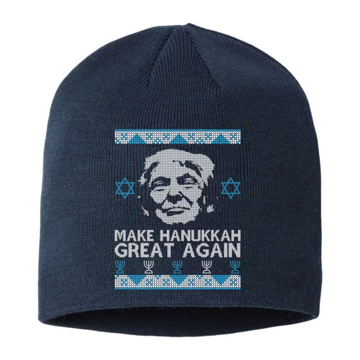 Trump Make Hanukkah Great Again Ugly 8 1/2in Sustainable Knit Beanie