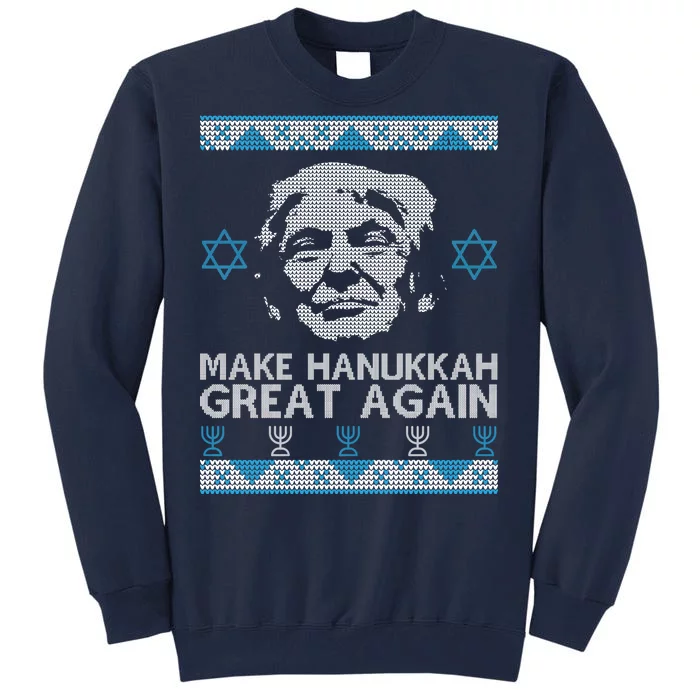 Trump Make Hanukkah Great Again Ugly Tall Sweatshirt