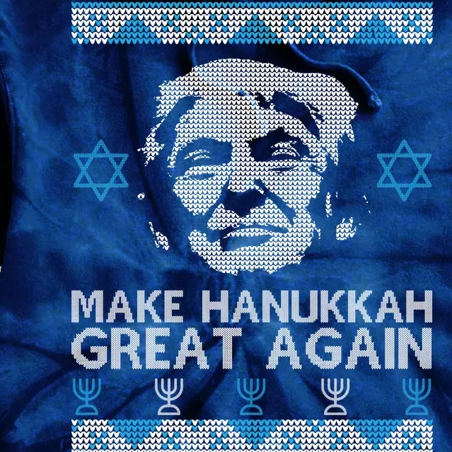 Trump Make Hanukkah Great Again Ugly Tie Dye Hoodie