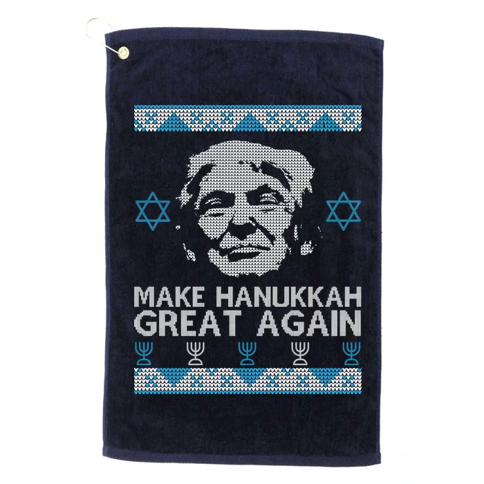 Trump Make Hanukkah Great Again Ugly Platinum Collection Golf Towel