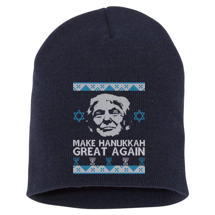 Trump Make Hanukkah Great Again Ugly Short Acrylic Beanie