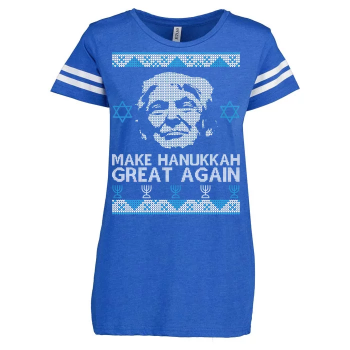 Trump Make Hanukkah Great Again Ugly Enza Ladies Jersey Football T-Shirt