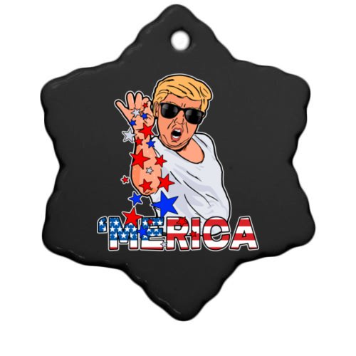 Trump Merica Salt Bae Christmas Ornament