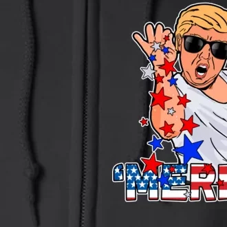 Trump Merica Salt Bae Full Zip Hoodie