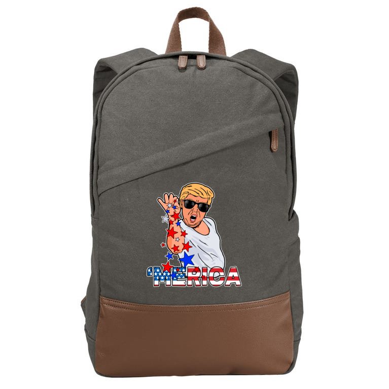 Trump Merica Salt Bae Cotton Canvas Backpack