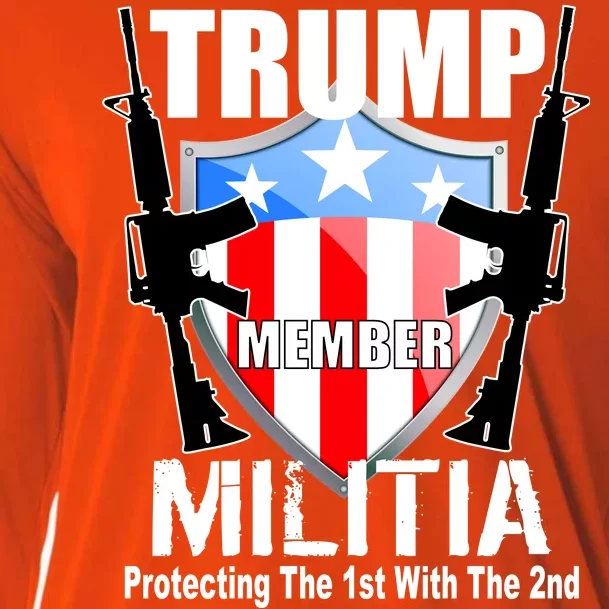 Trump Militia Protecting The 1st With 2nd Cooling Performance Long Sleeve Crew