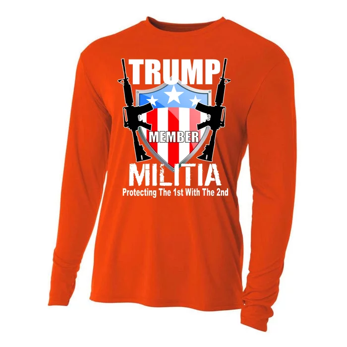 Trump Militia Protecting The 1st With 2nd Cooling Performance Long Sleeve Crew