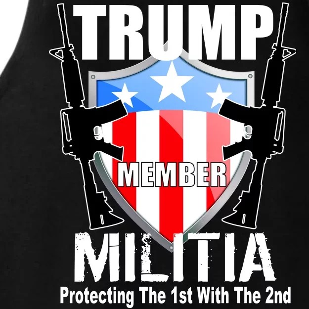 Trump Militia Protecting The 1st With 2nd Ladies Tri-Blend Wicking Tank