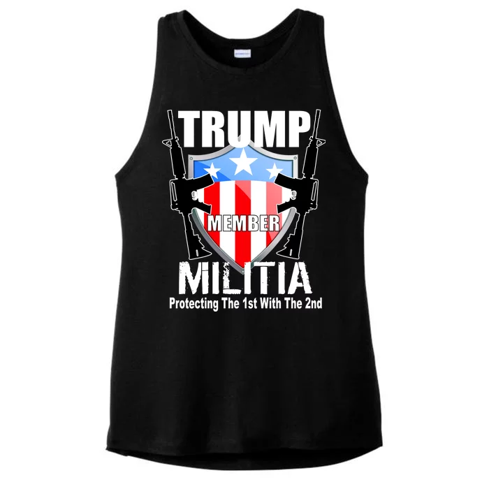 Trump Militia Protecting The 1st With 2nd Ladies Tri-Blend Wicking Tank