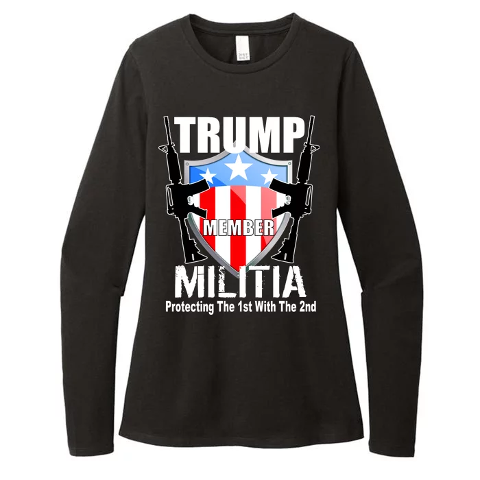 Trump Militia Protecting The 1st With 2nd Womens CVC Long Sleeve Shirt