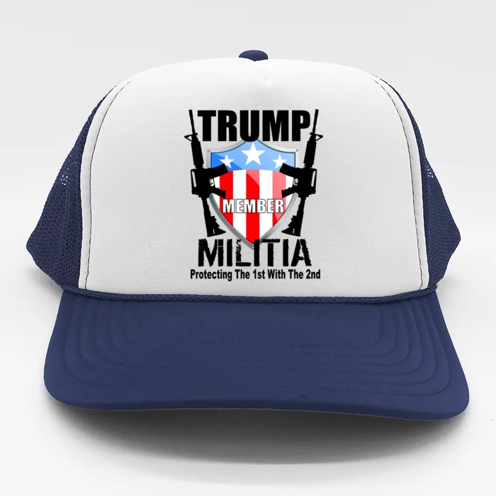 Trump Militia Protecting The 1st With 2nd Trucker Hat