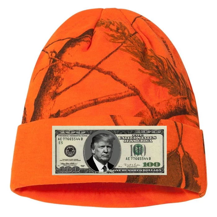 Trump Money Hundred Dollar Bill $100 Kati - 12in Camo Beanie