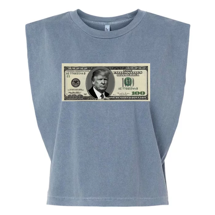 Trump Money Hundred Dollar Bill $100 Garment-Dyed Women's Muscle Tee