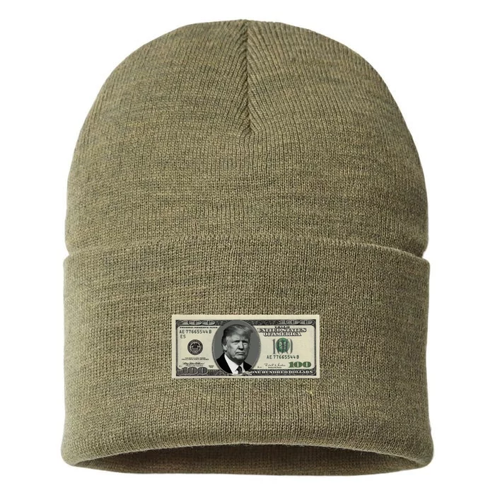 Trump Money Hundred Dollar Bill $100 Sustainable Knit Beanie