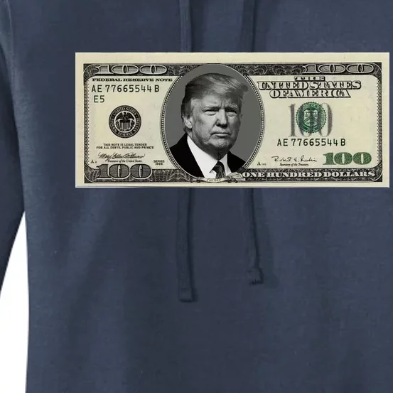 Trump Money Hundred Dollar Bill $100 Women's Pullover Hoodie