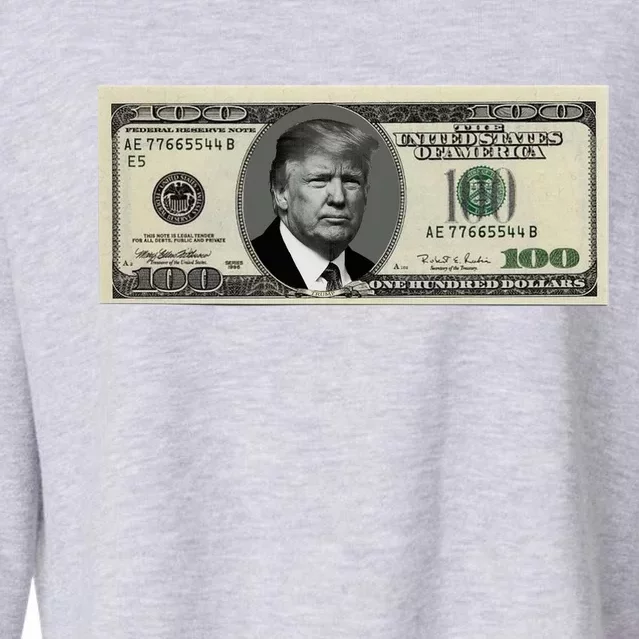 Trump Money Hundred Dollar Bill $100 Cropped Pullover Crew