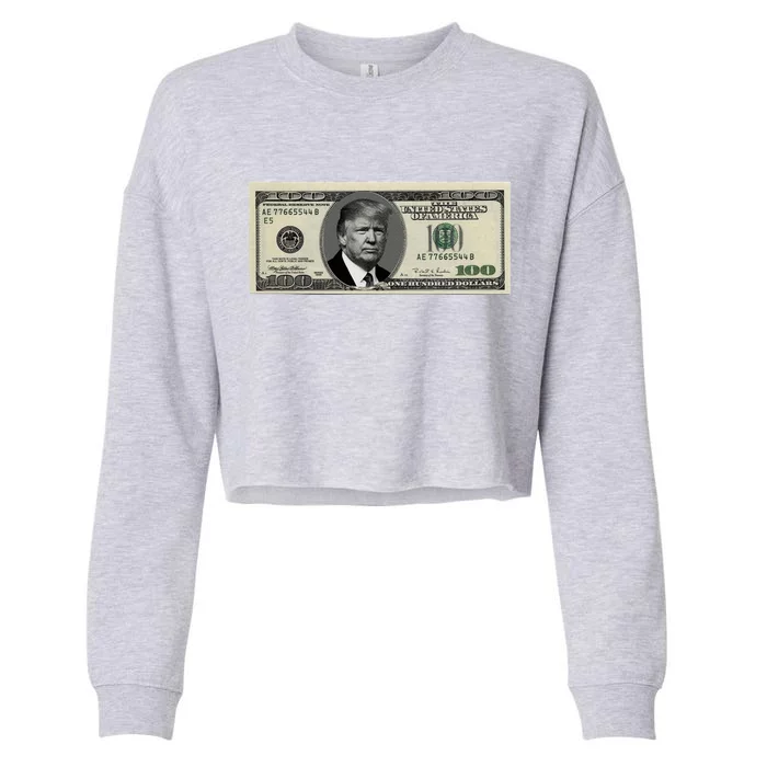 Trump Money Hundred Dollar Bill $100 Cropped Pullover Crew