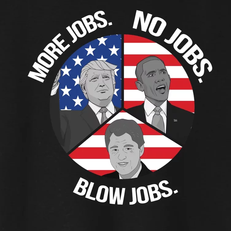 Trump More Jobs Obama No Jobs Clinton Blow Jobs Women's Crop Top Tee