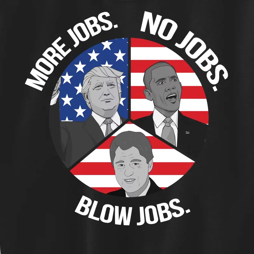 Trump More Jobs Obama No Jobs Clinton Blow Jobs Kids Sweatshirt