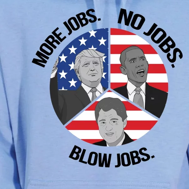 Trump More Jobs Obama No Jobs Clinton Blow Jobs Unisex Surf Hoodie