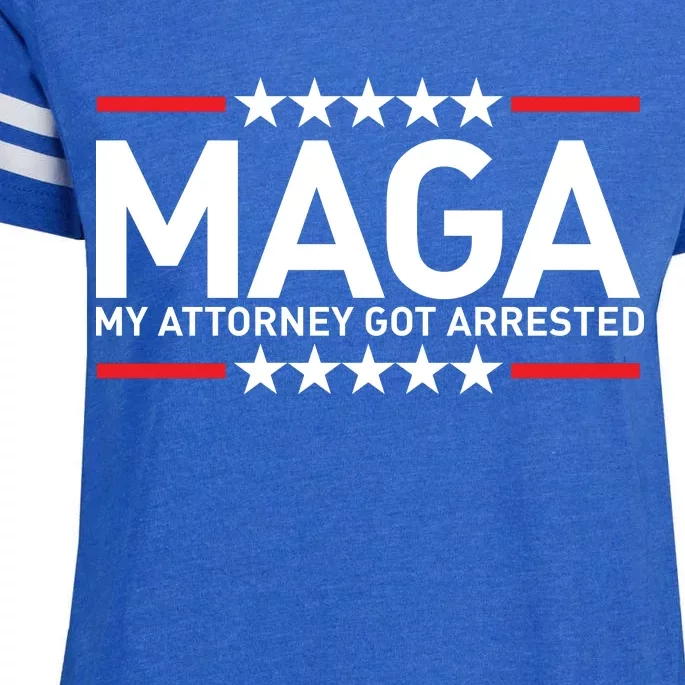 Trump My Attorney Got Arrested MAGA Enza Ladies Jersey Football T-Shirt