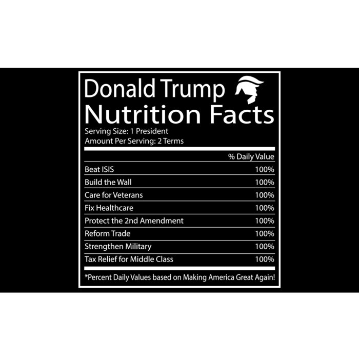 Trump Nutrition Facts Make America Great Bumper Sticker