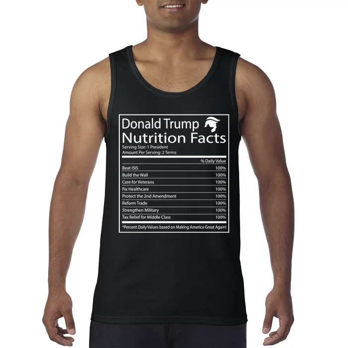 Trump Nutrition Facts Make America Great Tank Top