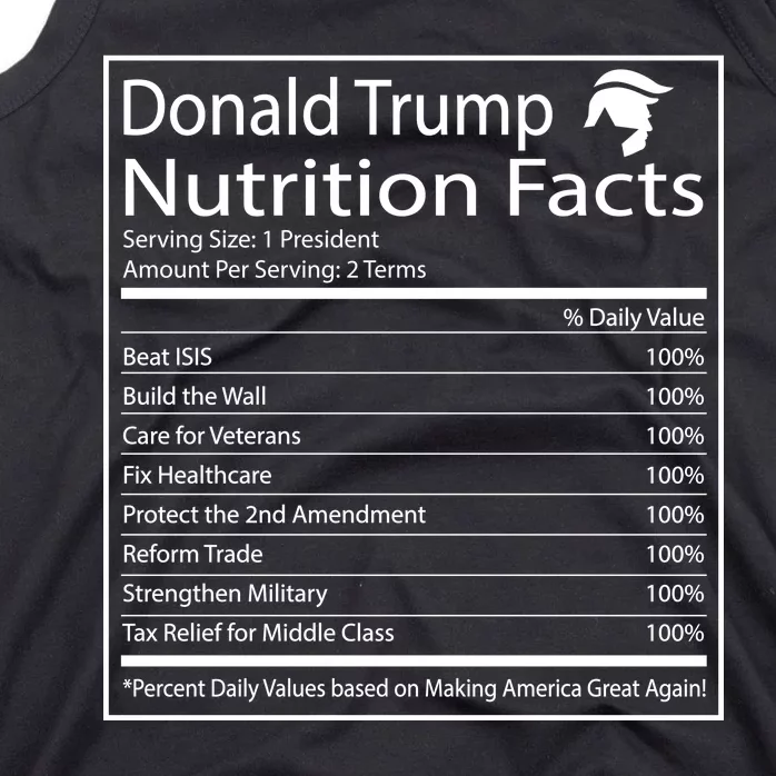 Trump Nutrition Facts Make America Great Tank Top