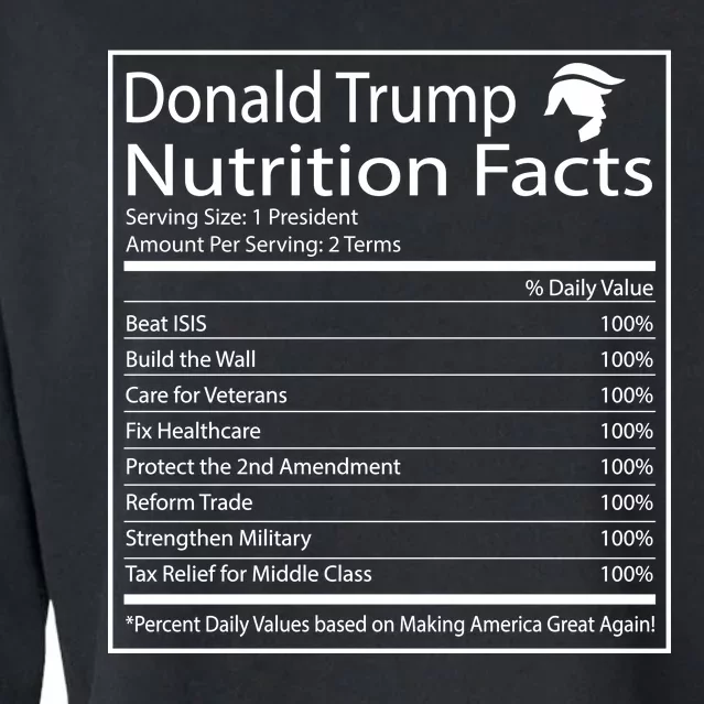 Trump Nutrition Facts Make America Great Cropped Pullover Crew